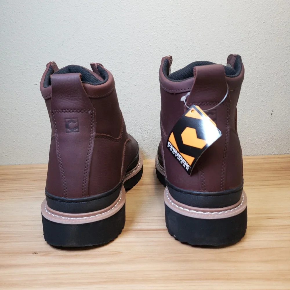 Chinook Mens Size 13 Workhorse II Leather Work Boots Brown Electrical Hazard NEW
